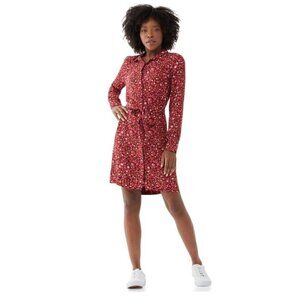 Free Assembly Women's Floral Button-Down Shirt Dress - Small